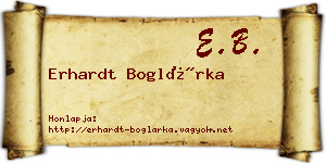 Erhardt Boglárka névjegykártya